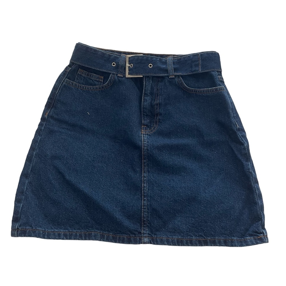 Denim Co. Mini Jean Skirt w/ Detachable Belt
